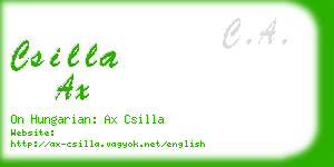 csilla ax business card